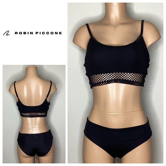 New. Robin Piccone black net bikini. Medium. Retails $214 - Picture 1 of 9